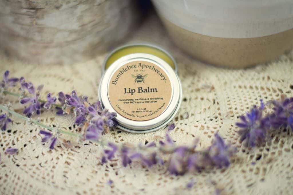 Tallow lip balm recipe with raw honey and essential oils