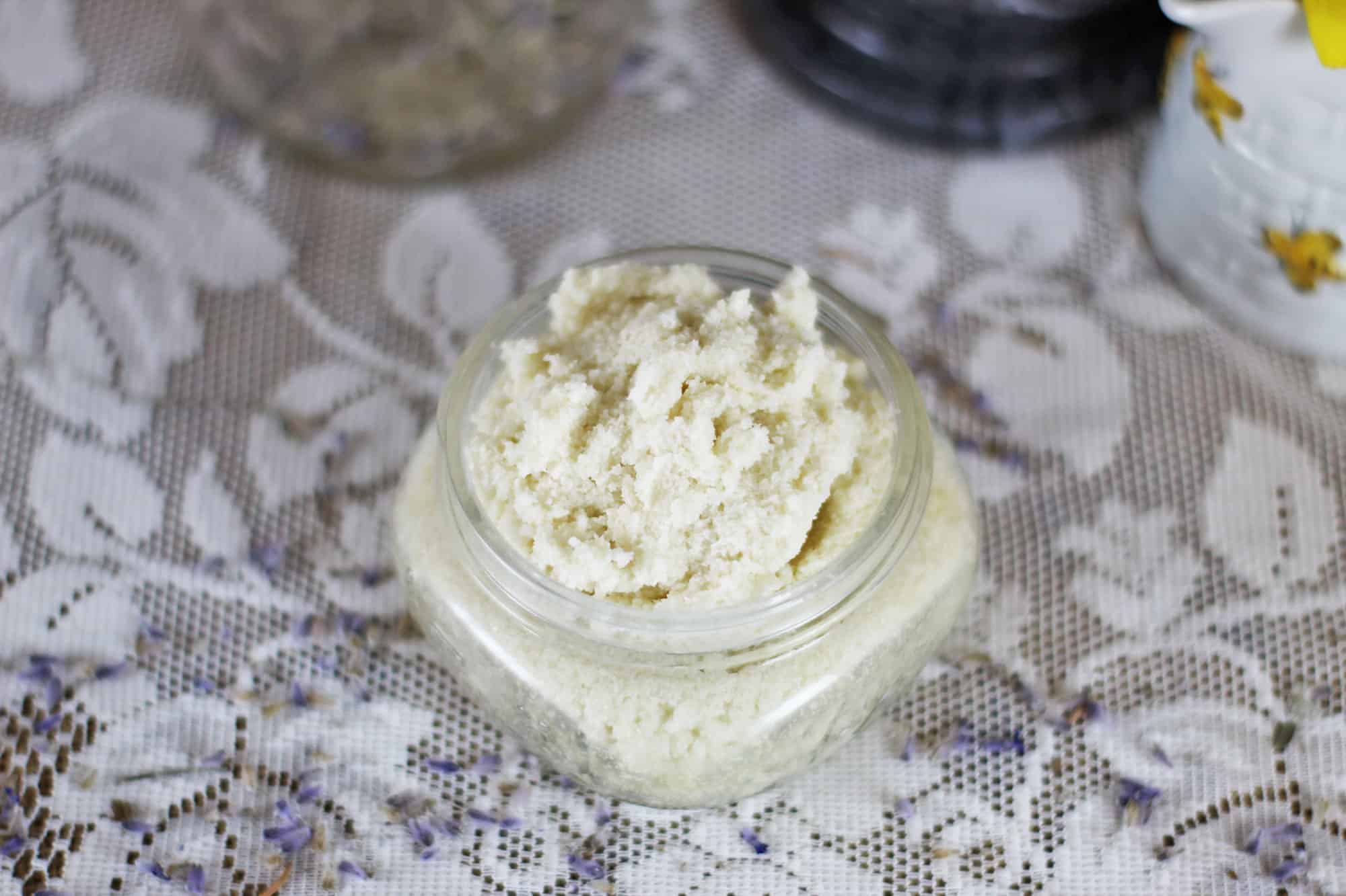 Homemade face exfoliator whipped tallow