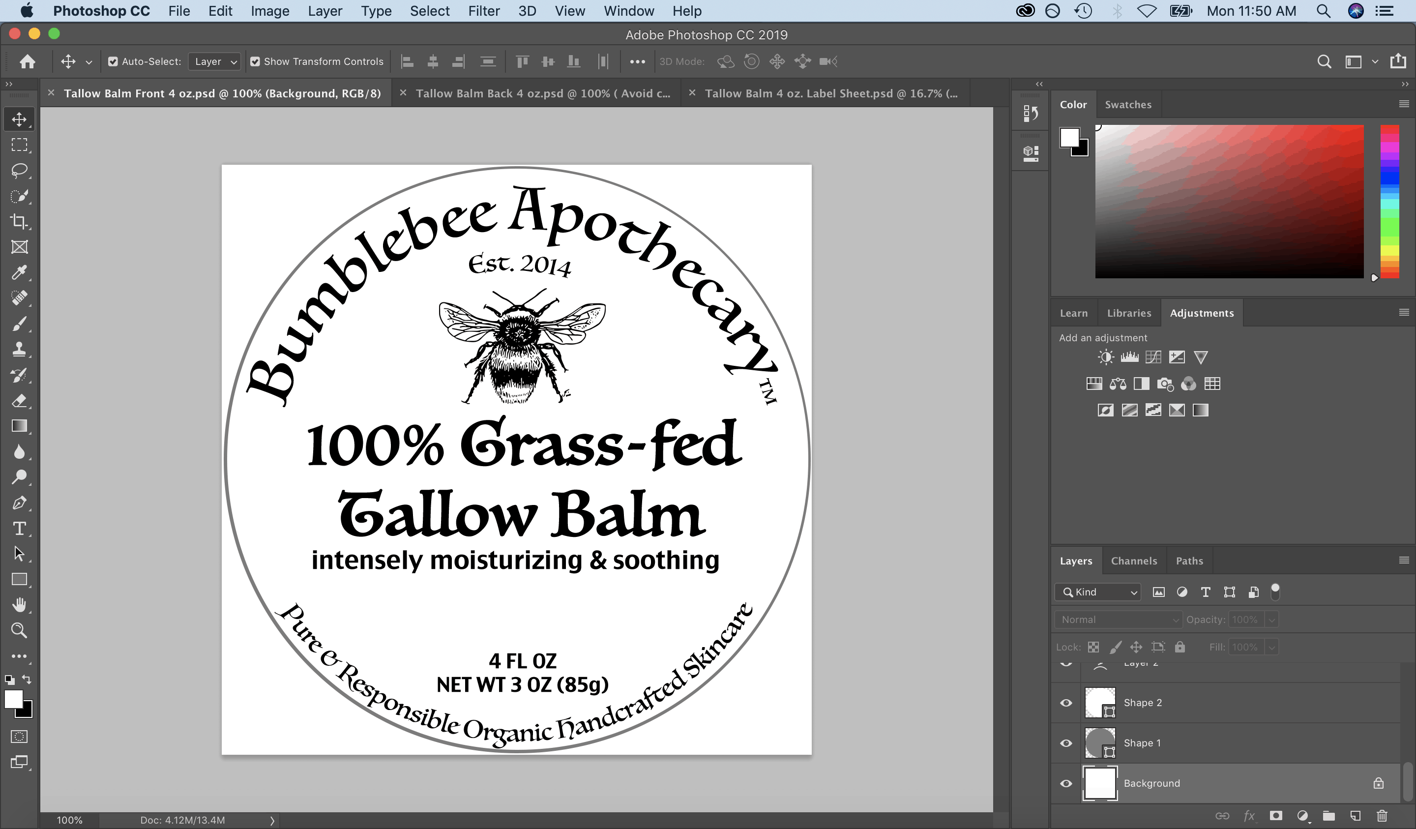 how to design labels in photoshop