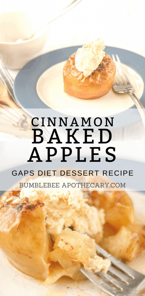 I am loving this baked apples recipe so much! It is the easiest thing to put together, and absolutely delicious. I have a son on the GAPS diet, and he and my other kids love this recipe! Check out this blog for so many other GAPS diet recipes. #bakedapples #gapsdiet #healthydessert #grainfree #apples