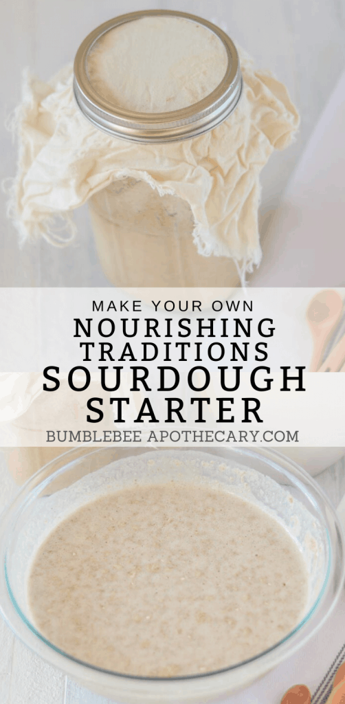 I can't believe how easy it is to make a sourdough starter at home! This is perfect for getting started baking with sourdough. #sourdough #starter #nourishingtraditions #recipe #sourdoughbread
