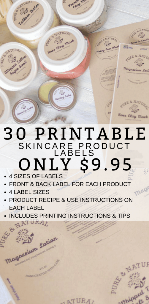 These printable skincare product labels are perfect for my handmade skincare products! I can make them look so pretty to give as gifts. The instructions take all the guess work out! #labels #printable #skincareproducts #natural #organic