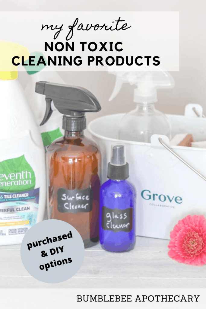 I've tried many over the years, and these are my favorite non toxic cleaning products. There are DIY options and purchased options, for everything you need! #nontoxic #cleaning #cleaners #laundry #bathroom