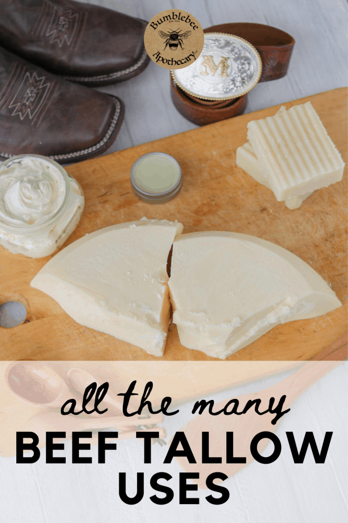 Beef tallow has so many uses! It has great health benefits, too. I love using it in my kitchen and home. #tallow #beeftallow #uses #benefits #fat