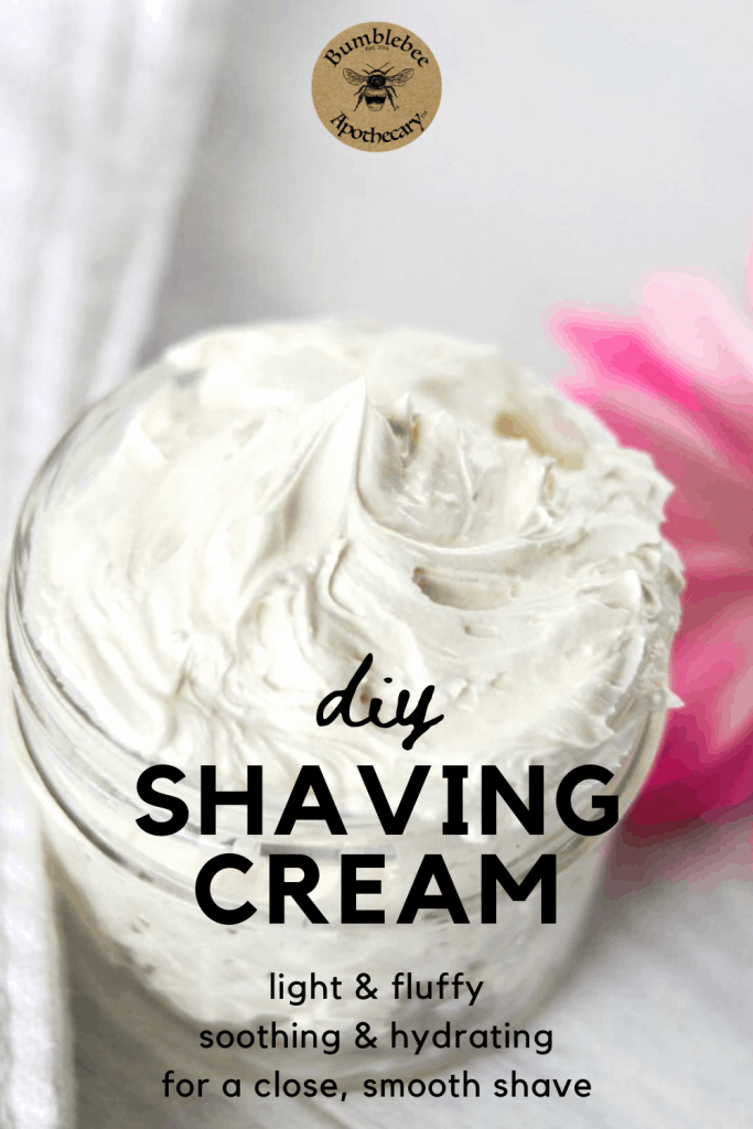 A light and fluffy diy shaving cream you can easily make at home with nourishing, natural ingredients. #diy #shavingcream #shaving #cream #natural
