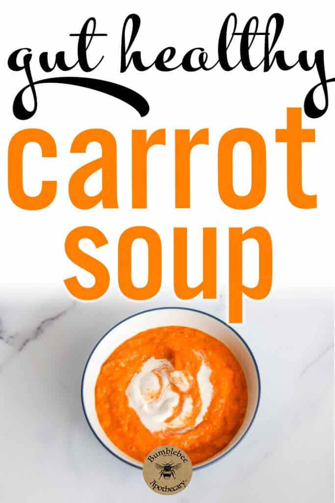 Easy and gut healthy carrot soup recipe that is nourishing and satisfying. Makes a fast and easy dinner or lunch. Super quick to make, so delicious, and so good for you! #healthyrecipes #nourishing #gapsdiet