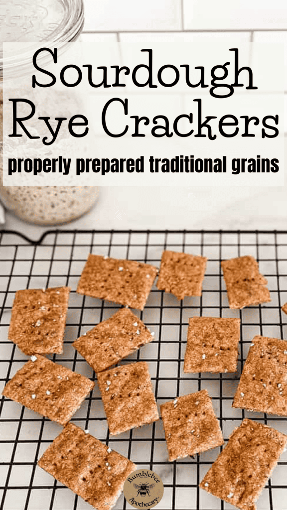 Sourdough rye crackers made with properly prepared traditional grains. Easy and healthy Nourishing Traditions snack!