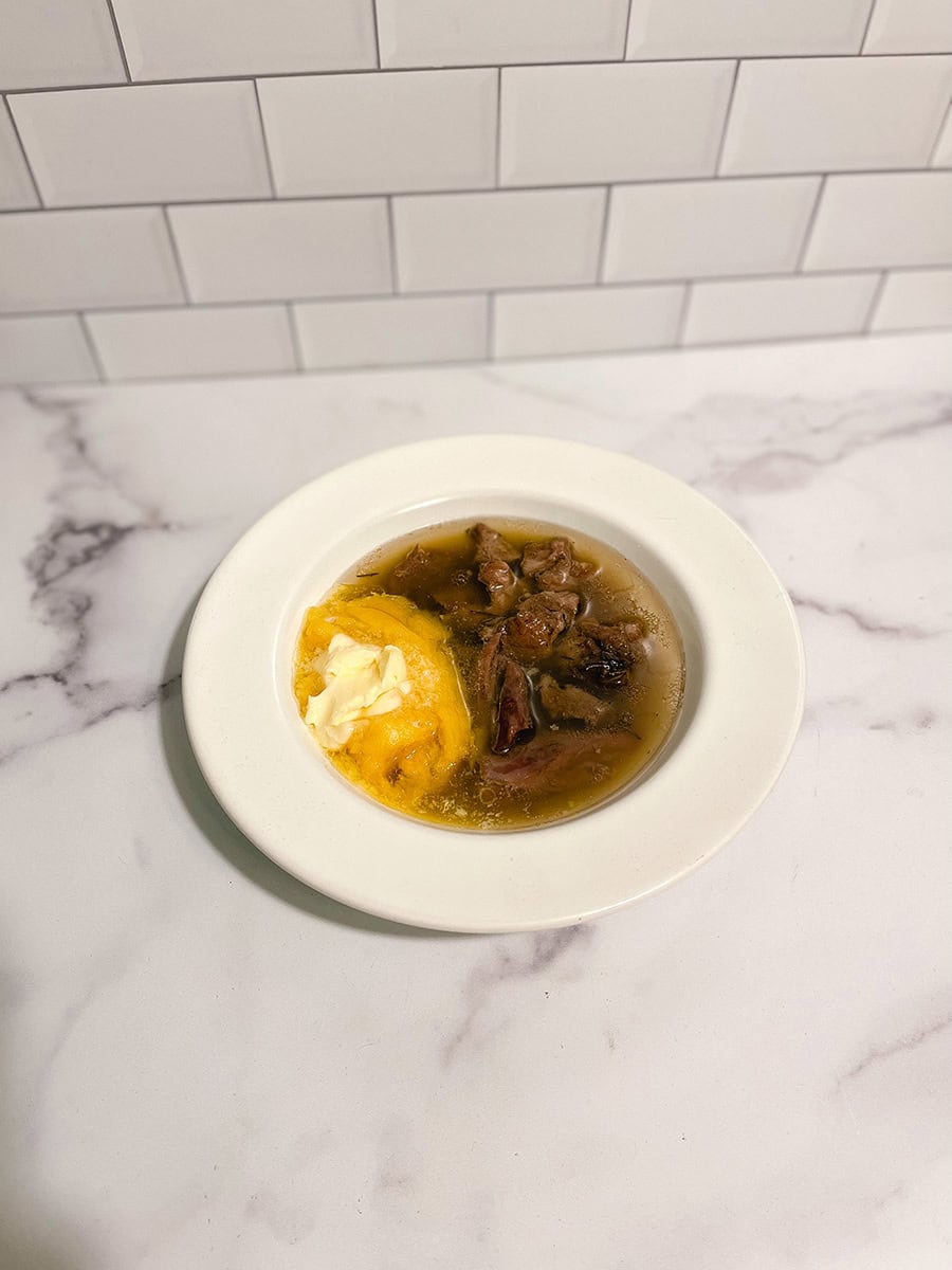 Lamb stew and lamb meat stock recipe