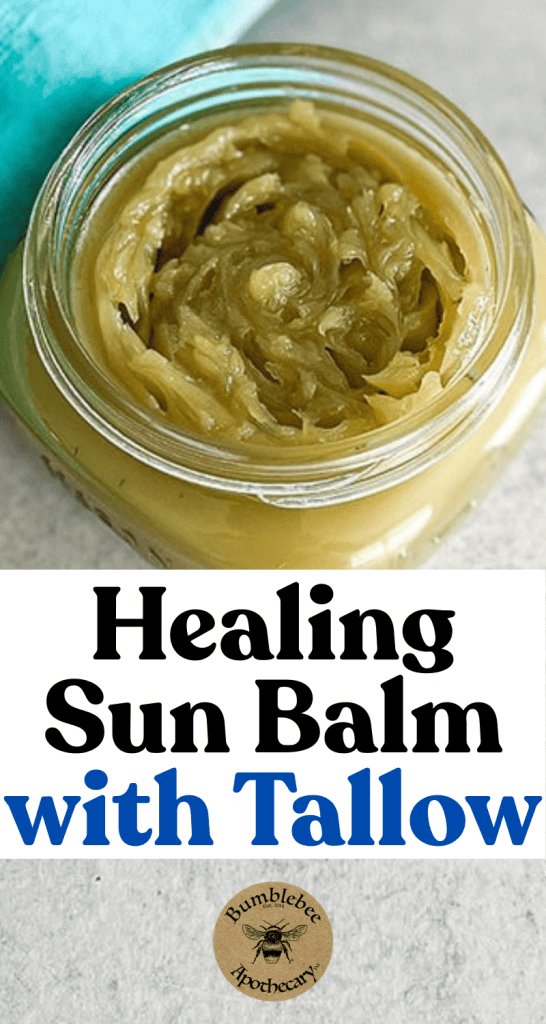 Herbal sun protection balm with tallow
